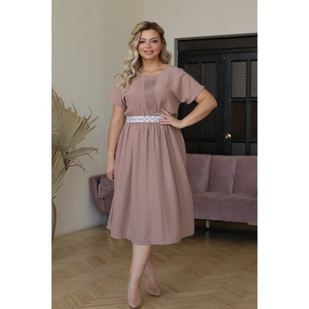 Female dress, size 52, beige color-11