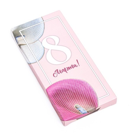Gift box for tiles of chocolate, without a window "March 8", 17 x 8 x 1.4 cm-2