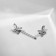 Piercing for the chest "Butterflies", white color in silver