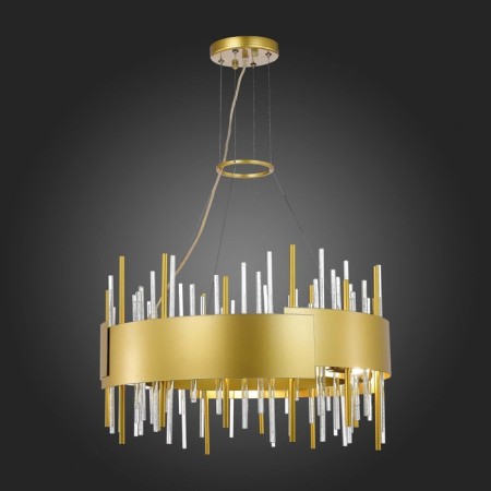 Suspended chandelier ST LUCE. SL1633.203.12. Olvera. 12x40 watts, E14, 60x60x37 cm, matte gold color-2