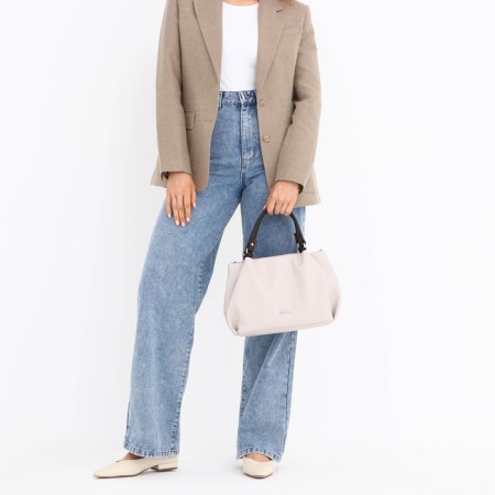 Women's bag-bag with zipper, gray color-6