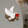 Book "pigeons" with hearts, white-red color in gold (indivisible packing 12 pcs., Price per pcs.)