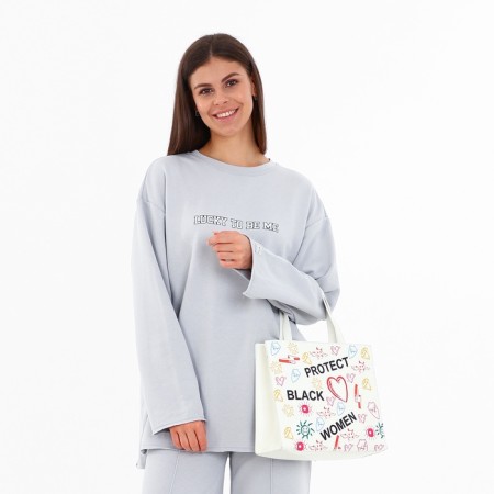 Women's bag with lightning, white color-1