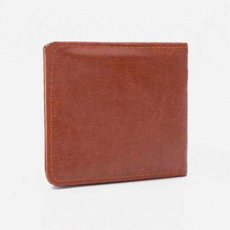Male purse without fastening, for bills, for cards, brown color-1