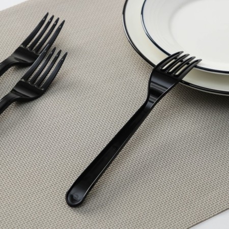 Plastic disposable Black Plastic Plastic "Premium", 18 cm-1