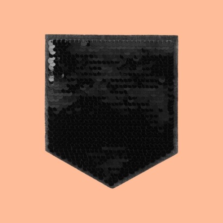Thermal appliance is bilateral “pocket”, with sequins, 12 × 10.5 cm, black/silver color-1