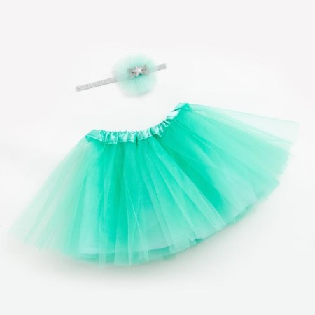 KAFTAN photo shoot Set "Asterisk" is three -layer skirt and head bandage, blue