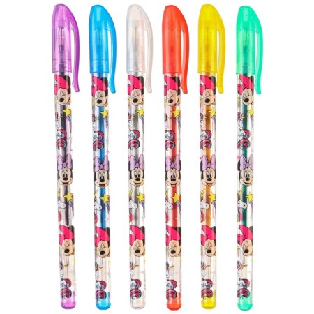 A set of gel pens with sparkles, 6 colors, unicorn, Minnie Mouse-4