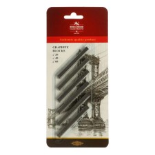 A set of graphite of an artistic 6 pieces KOH-I-NOOR 4390, bar 7 x 7 mm, 2B-6B, blister