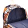 School backpack of textiles on a zipper, 3 pockets, pencil case, brown color/orange color