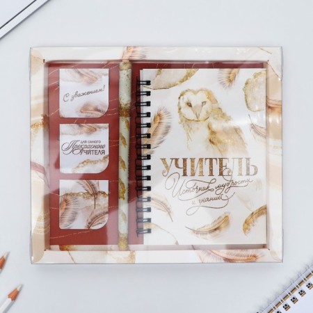 Set “Teacher Source of Wisdom and Knowledge”: Notepad A6, 60 liters. magnetic bookmarks and pen-14