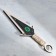 Wooden souvenir "Kunai knife", green