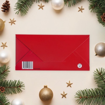Money envelope "Happy New Year!" glitter, red background, 17 x 8 cm-2