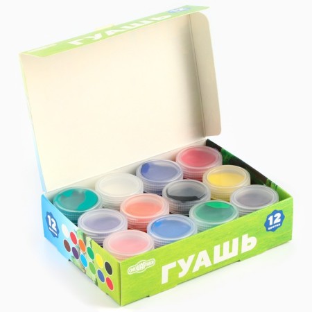 Gouache 12 flowers of 10 ml, mixers-6