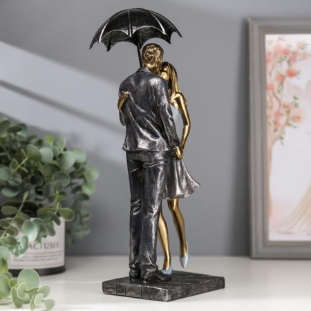 Souvenir Polystone Romance "Kiss in the rain" 29.5x11x8 cm-2
