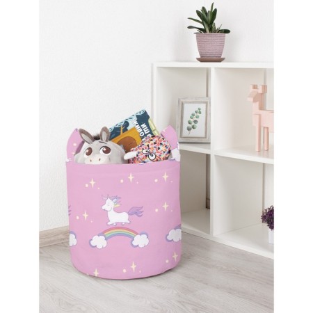 Basket for toys "Unicorn on the rainbow, size 35x35 cm