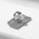 Ring "crumpled lines" rectangle, matte silver color, dimensionless