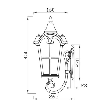 Bra Outdoor O413WL-01BZ1, 1x60W, 16x45x45 cm, e27, antique bronze color-4