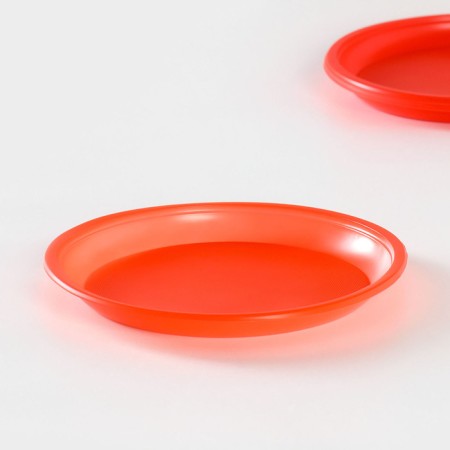 Disposable plates, d = 21 cm, red color, 12 pcs/pcs-4