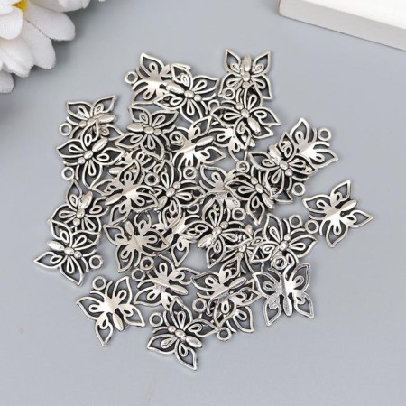 Decor for creativity Metal "Butterfly" silver 1.5x1.3 cm-2