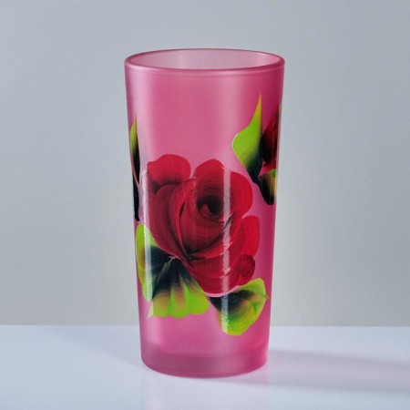 Set for juice with a tray "Zhostovo" Art painting, 6 glasses 1250/200 ml, red-9
