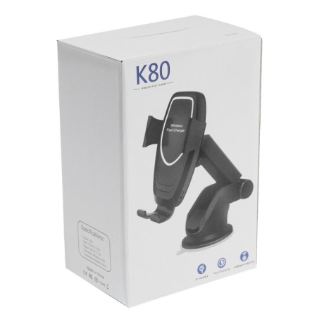A phone holder with wireless charging, selfless capture 6-9.5 cm, black-6