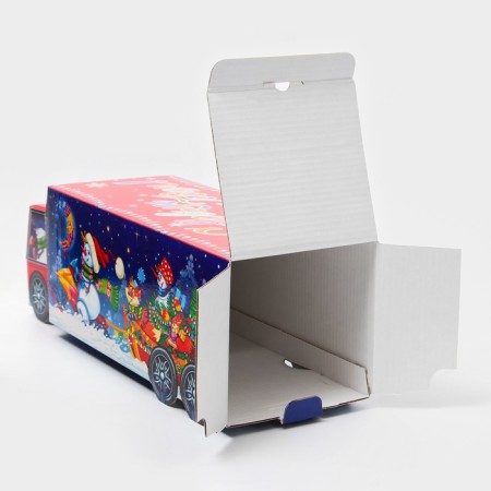 Gift box New Year's truck "Festive path" with animation 36 x 11.5 x 11 cm (cab-5