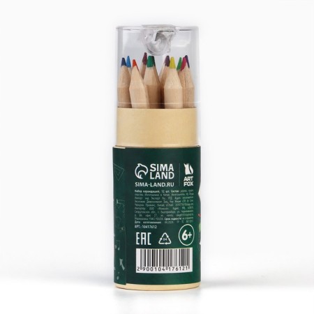Color pencils mini in a tube, 12 pcs "School"-3