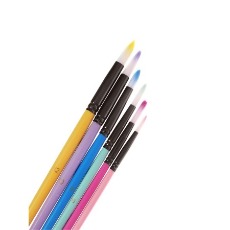 System Synthetics Round 6 pieces with colored handles of pastel (No. 2,4,6,8,10,12)-1