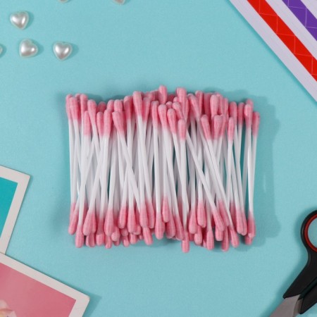 Cotton sticks pink 100 pcs in p/floor package