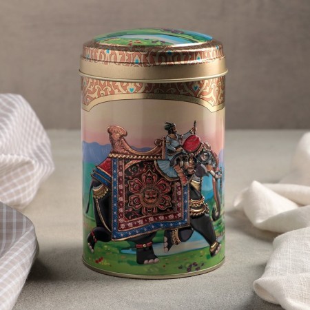 Bank with a lid for bulk products "Indian elephant", 1.1 l, 10 × 14.5 cm, round