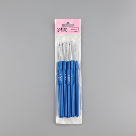 Knitting hook, with a plastic handle, d = 1.5 mm, 13.5 cm, blue color-4