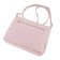 Bag women, genuine leather, pink 24x6x19 cm