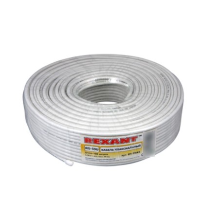 Bay COOKE COAXIAL RG-59U, 75om, Cu/Al/Cu, 64%, 100m, Indoor, White Rexant-1