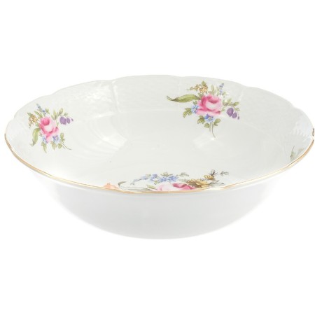 Round Menuet salad, decor "Meissen flower, gold laying", 24 cm