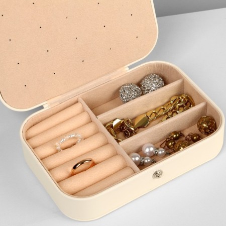 Organizer for storage of jewelry "Portable box", 11 × 16 × 5 cm, white color-2