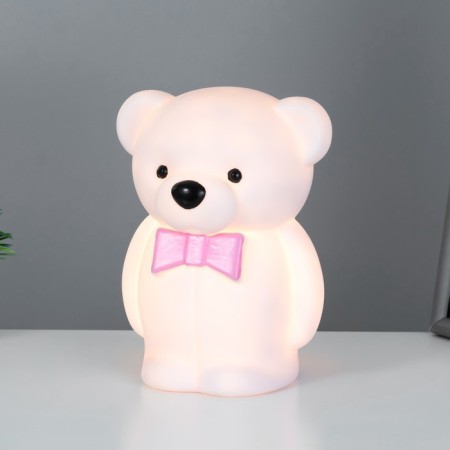 Nightmare "Bear with a bow" LED from batteries 3haaa white 9.5x13x17.5 cm Risalux-1