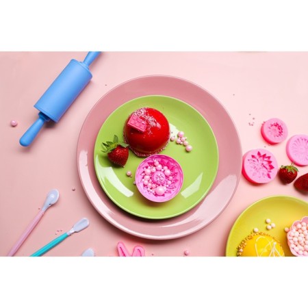 Board ceramic dining shade "pastel", d = 27 cm, pink color-7