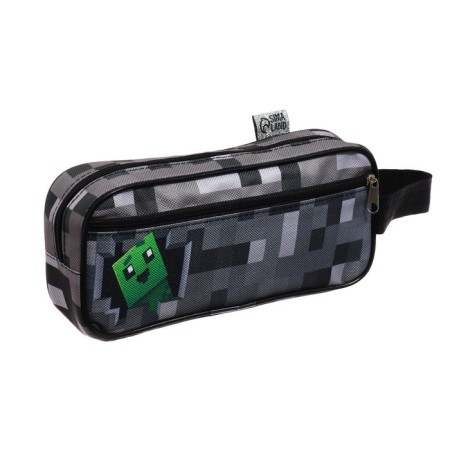 Penal soft 2 compartments, 100 x 200 x 70 mm, voluminous, "pixel world"-1