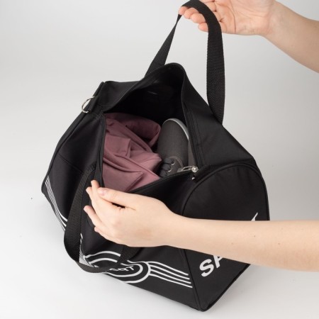 Sports bag with lightning, long belt, black color-2