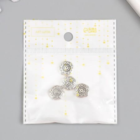 Busina for creativity Metal "Flat Circle. Sun" 1.2x1.2 cm-3