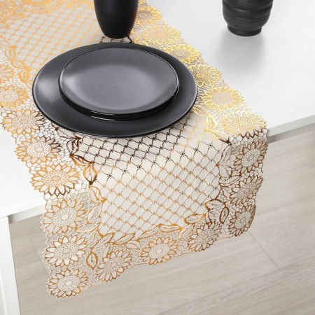 Openwork napkin for the table "Bouquet", 84 × 40 cm, PVC, color gold-1