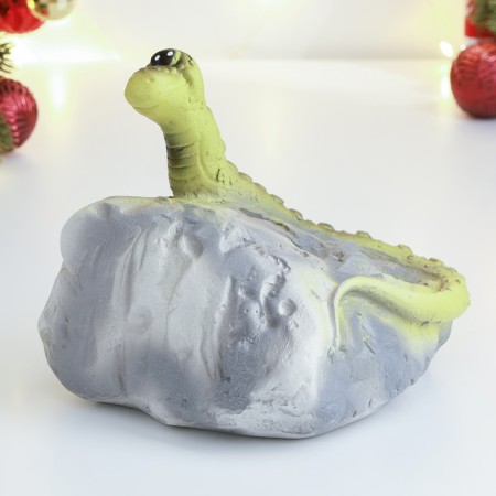 New Year. Symbol 2025. Pig a case "Snake on the stone" 12x16x16cm