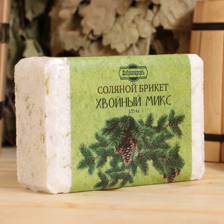 Salt briquette "coniferous mix" spruce, pine, fir 1.35 kg "Dobroparov"-1