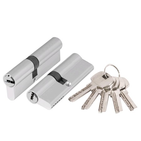 Ax200.80 mm cylinder mechanism, 30x10x40, 5 keys, chromium color