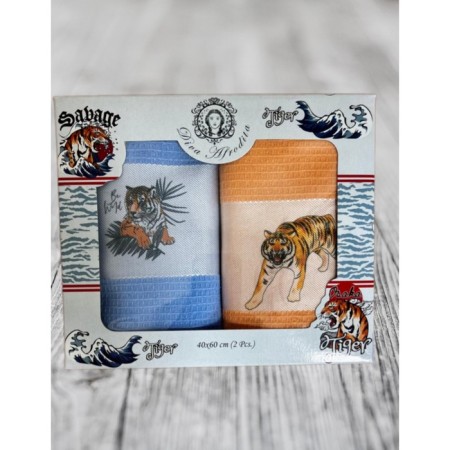 A set of wuffed napkins Diva Afrodita "Tiger", size 40x60 cm, 2 pcs-6