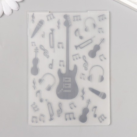Embusing stencil plastic "Electrogitar" 15x10 cm-2