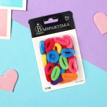 Hair elastic band "Mahrushka" (set of 30 pcs) Color classic, 2 cm, mix