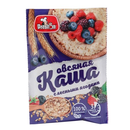 Oatmeal porridge with forest berries Preston, quick preparation, 37 g-4