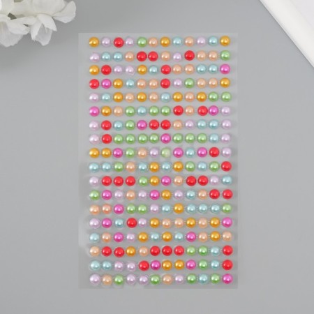 Sticker of rhinestone plastic diameter 0.5 cm "color pearl" 24x10 cm-1